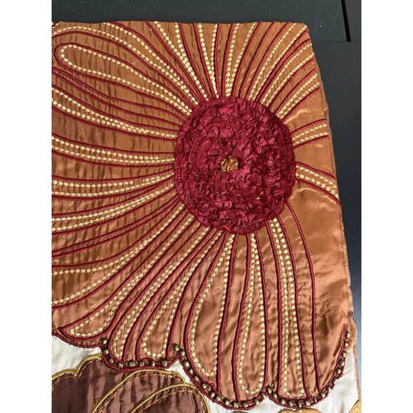 2 Pier 1 Embroidered Floral Pillow Covers Decorative Colorful Applique 18" Boho - Picture 5 of 11